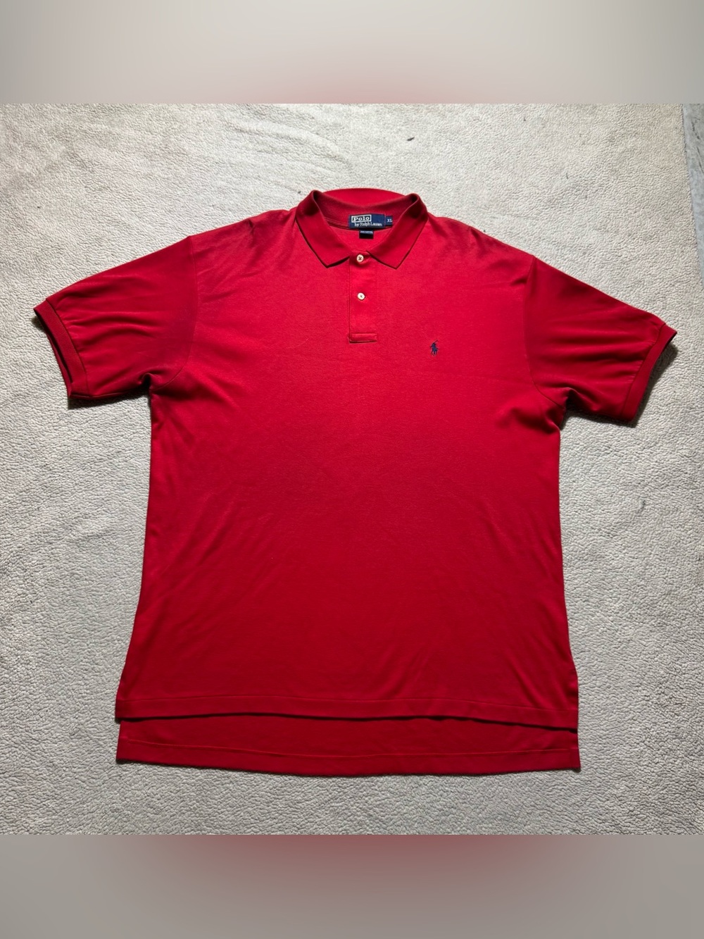 Polo Ralph Lauren Shirt Mens XL Red Short Sleeve Collared Tee Cotton Casual